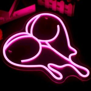Neon Pink Butt Panties Body Positivity Party Bday Girl Dorm Festival LED Decor